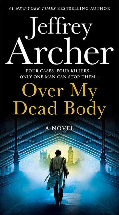 Over my dead Body. Hardback book cover USA. Book by Jeffrey Archer